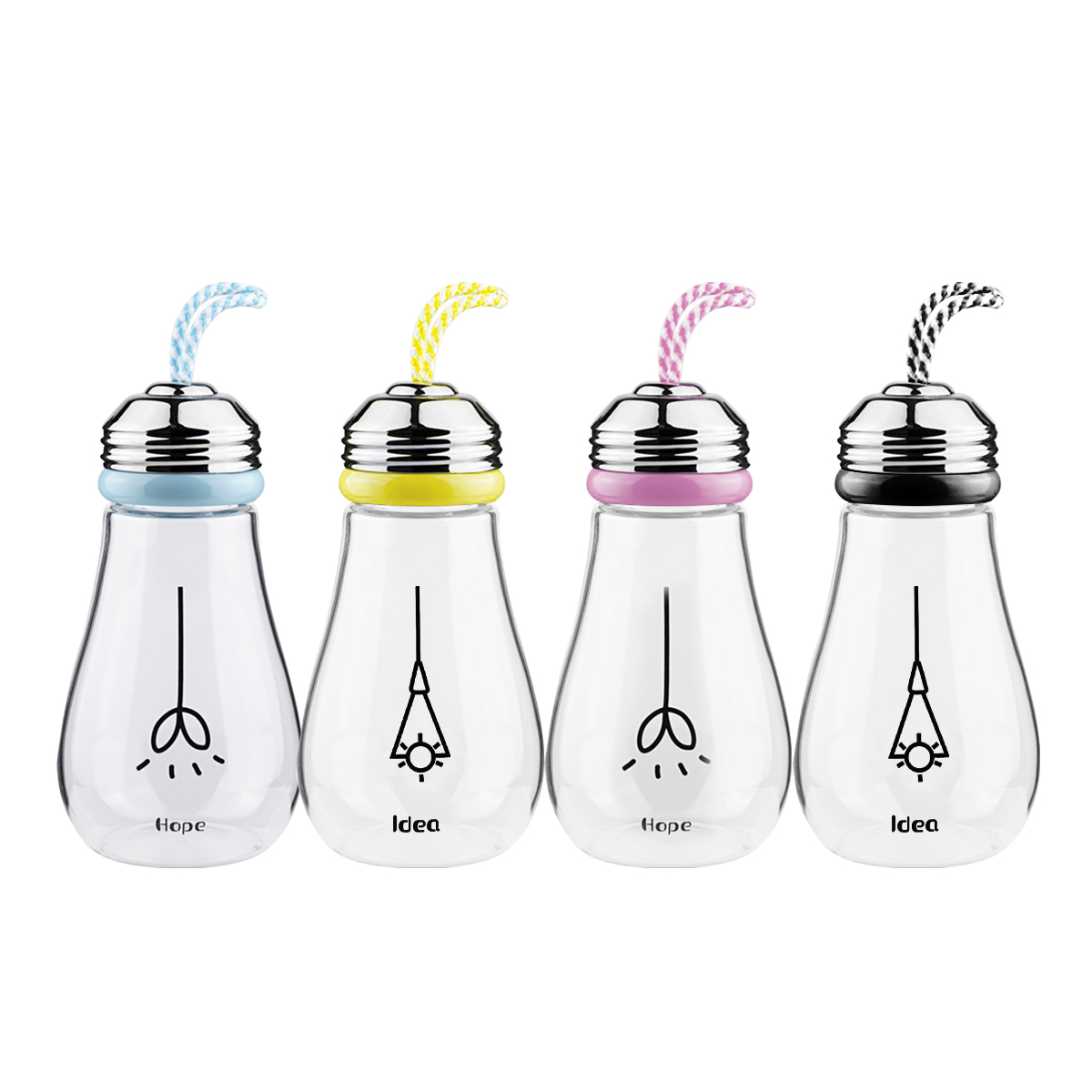 Bulb Glass Bottle with Strap (450ml)